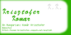 krisztofer komar business card